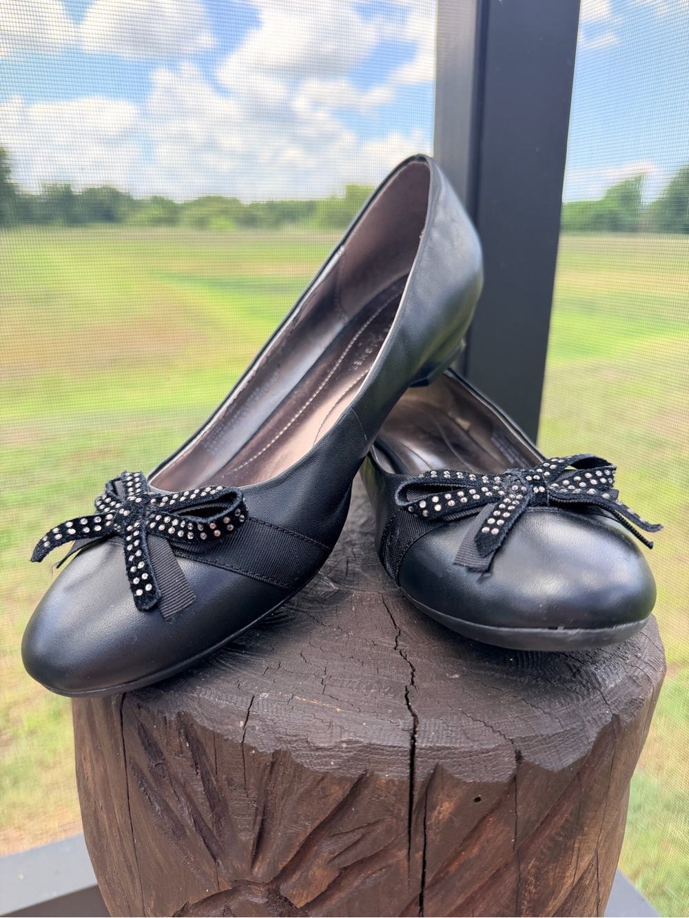 Etienne Aigner Moisha Black Patent Leather Slip On Ballerina Flat Shoe